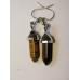 Bi-Point Pendant Gemstone Earrings - Style 1 - Silver Color