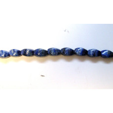 11 x 6mm 4-sided Twist Shaped Lapis Bead Strand