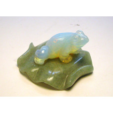 Frog on Lily Pad 2.25 Inch Figurine - Opalite