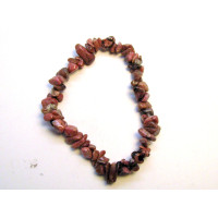 7 Inch Stretch Chip Bracelet - Rhodonite  -10 pcs pack