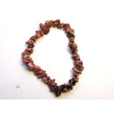 7 Inch Stretch Chip Bracelet - Rhodonite  -10 pcs pack