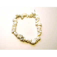 7 Inch Stretch Chip Bracelet - Howlite White  -10 pcs pack