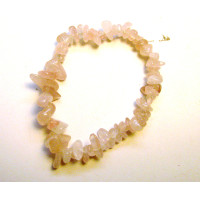 7 Inch Stretch Chip Bracelet - Madagascar Rose Quartz  -10 pcs pack