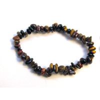 7 Inch Stretch Chip Bracelet - Tiger Eye Mix -10 pcs pack