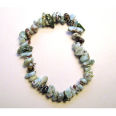 7 Inch Stretch Chip Bracelet - Larimar  -10 pcs pack