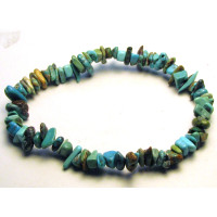 7 Inch Stretch Chip Bracelet - Natural Turquoise  -10 pcs pack