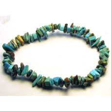 7 Inch Stretch Chip Bracelet - Natural Turquoise  -10 pcs pack