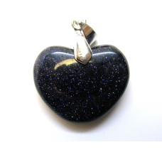 Small Heart with Bail - Blue Goldstone