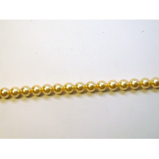 8mm Yellow Shell Pearl Bead Strand 