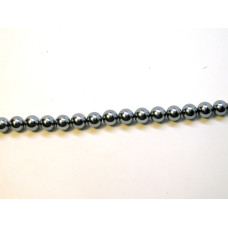 14mm Dark Grey Shell Pearl Bead Strand 