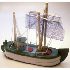 Small Sailing Ship #B with Green finish (13cm x 16cm)