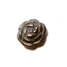 Rose Carved Fetish Bead 0.75 Inch - Hematite