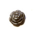 Rose Carved Fetish Bead 0.75 Inch - Hematite