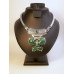 Gemstone Choker 16 Inch with Lobster Claw Clasp and 2 Inch Extension - Butterfly - Malachite Color