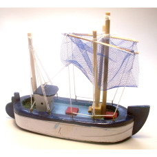 Small Sailing Ship #C with Blue finish (13cm x 16cm)