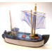 Small Sailing Ship #C with Blue finish (13cm x 16cm)