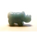 Rhino Carved Fetish Bead 0.75 Inch - Amazonite