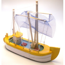 Small Sailing Ship #D with Yellow finish (13cm x 16cm)