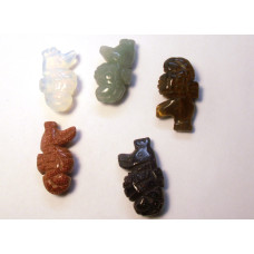 Sea Horse Carved Fetish Bead 0.75 Inch - Assorted Stones