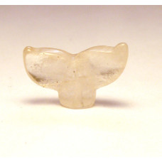 Whale Tail Carved Fetish Bead 0.75 Inch - Clear Quartz