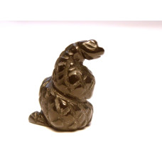 Snake (Cobra) Carved Fetish Bead 0.75 Inch - Golden Obsidian