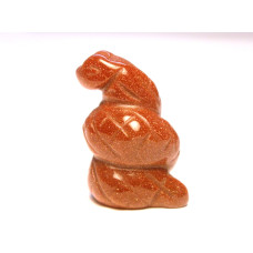 Snake (Cobra) Carved Fetish Bead 0.75 Inch - Goldstone