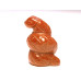 Snake (Cobra) Carved Fetish Bead 0.75 Inch - Goldstone