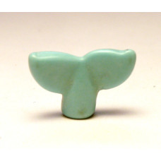 Whale Tail Carved Fetish Bead 0.75 Inch - Howlite Turquoise