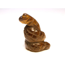 Snake (Cobra) Carved Fetish Bead 0.75 Inch - Tiger Eye