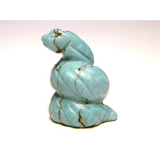 Snake (Cobra) Carved Fetish Bead 0.75 Inch - Howlite Turquoise