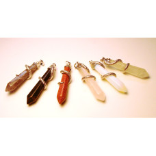 GP Point - Snake Wrapped Point Pendant - Assorted Stones