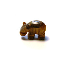 Hippo 1 Inch Figurine - Tiger Eye