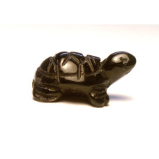 Turtle Carved Fetish Bead 0.75 Inch - Golden Obsidian