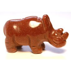 Rhino 1.5 Inch Figurine - Goldstone