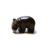 Hippo Classic Carved Fetish Bead 0.75 Inch - Blue Goldstone