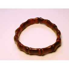 Gemstone Stretch Bracelet - Bamboo Style - Red Tiger Eye