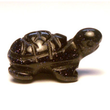 Turtle Carved Fetish Bead 0.75 Inch - Blue Goldstone