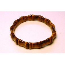 Gemstone Stretch Bracelet - Bamboo Style - Tiger Eye