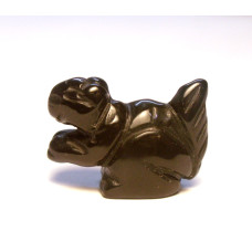 Squirrel Carved Fetish Bead 0.75 Inch - Obsidian Black