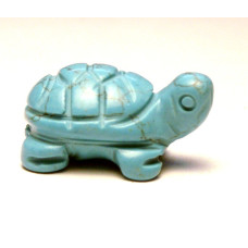 Turtle Carved Fetish Bead 0.75 Inch - Howlite Turquoise