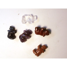 Rhino Carved Fetish Bead 0.75 Inch - Assorted Stones