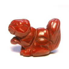 Squirrel Carved Fetish Bead 0.75 Inch - Rainbow Jasper