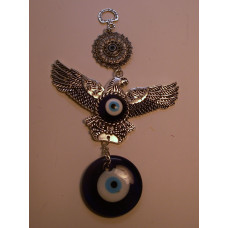 Eye Metal Pendant - Blue Eye with Eagle