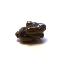 Rabbit (Hands Down) Carved Fetish Bead 0.75 Inch - Blue Goldstone