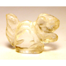 Squirrel Carved Fetish Bead 0.75 Inch - Clear Quartz