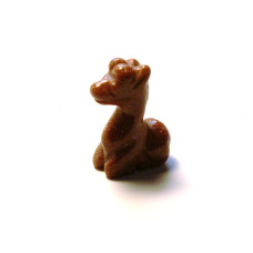 Giraffe Classic Carved Fetish Bead 0.75 Inch - Goldstone