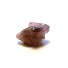 Rabbit (Hands Down) Carved Fetish Bead 0.75 Inch - Amethyst