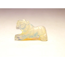 Tiger Carved Fetish Bead 0.75 Inch - Opalite