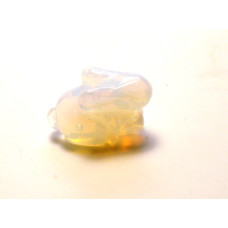 Rabbit (Hands Down) Carved Fetish Bead 0.75 Inch - Opalite