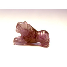 Tiger Carved Fetish Bead 0.75 Inch - Amethyst